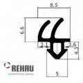 Резиновый оконный уплотнитель Rehau притвор с гладкой матовой поверхностью, от влаги и пыли.