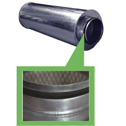  Round silencer Aerostar RMN 315/5, silencer Aerostar series RMN, for reducing aerodynamic noise, made of galvanized steel, Plate silencers, for supply and exhaust system