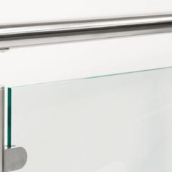 Balcony railing / glass terrace balustrade with stainless steel