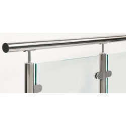 Balcony railing / glass terrace balustrade with stainless steel