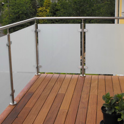 Balcony railing / glass terrace balustrade with stainless steel