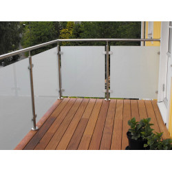 Balcony railing / glass terrace balustrade with stainless steel