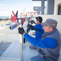 Railing for terraces, stairs made of stainless profile pipe
