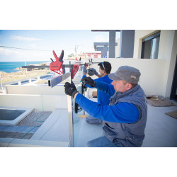 Railing for terraces, stairs made of stainless profile pipe