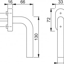 Stainless Steel Handle for PVC windows Bonn