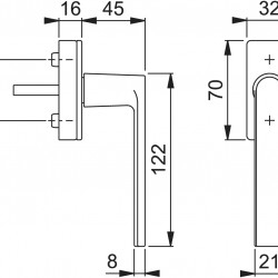 Brass window handle for swing-out windows Los Angeles