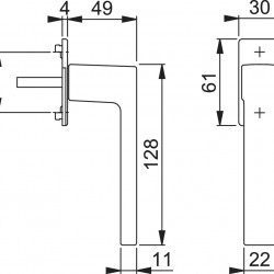 Swing-out handle for Austin PVC windows, aluminum