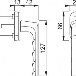 Aluminum window handle for PVC windows Hamburg
