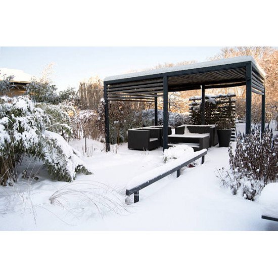 Заказать Биоклиматическая пергола Зимняя с теплым остеклением 3м x 4м Pergola моторизованная графит/серый оптом и в розницу