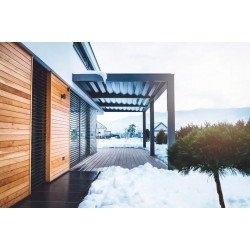 Bioclimática Pergola Invierno cálido acristalamiento 3M x 4m Pergola motorizado grafito / gris
