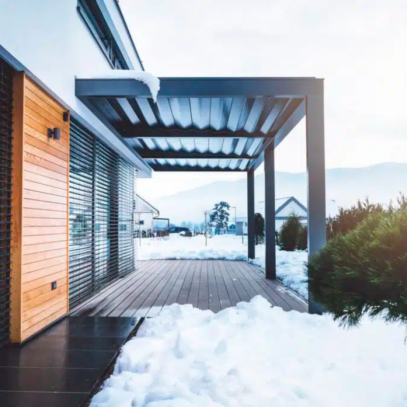 Замовити Біокліматична пергола зимова з теплим склінням 3м x 4м Pergola моторизована графіт / сірий за цінами від виробника