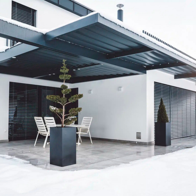 Замовити Біокліматична пергола зимова з теплим склінням 3м x 4м Pergola моторизована графіт / сірий за цінами від виробника