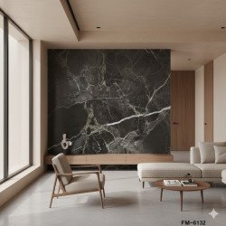 Decorative WPC "Dark Graphite Stone" Wall Panel with Durable Bamboo Core and P-type Lock