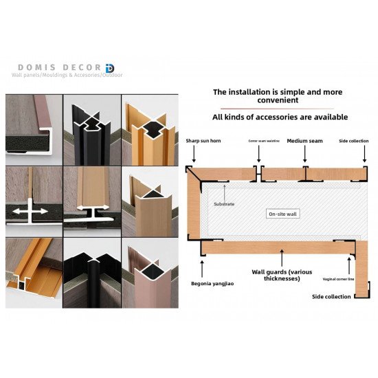 Dekoracyjny panel ścienny WPC, jasny bielony jesion, matowe wykończenie, rdzeń bambusowy, zamek typu P.