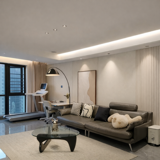 Decorative wall panel – Travertino Natural Mate 1220x2800 mm WPC bamboo fiber composite — photos, appearance, details