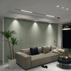 Decorative wall panel WPC Domis Decor "Light textile gray-green" 8 mm with bamboo core and lock type P