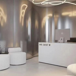 Декоративная композитная стеновая панель 8мм  – Silver Brushed Metal  с металлической шлифованной текстурой