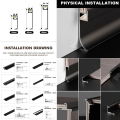 Aluminiowe profile łączące do paneli ściennych SPC/WPC do paneli okładzinowych ściennych i sufitowych