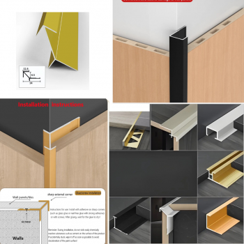 Aluminum connection profiles for SPC/WPC wall panels
