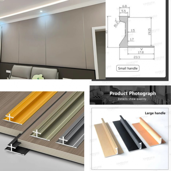 Aluminum connecting profiles for SPC/WPC wall panels — Domis.pro Aluminum connecting profiles for SPC/WPC wall panels — photos, appearance, details
