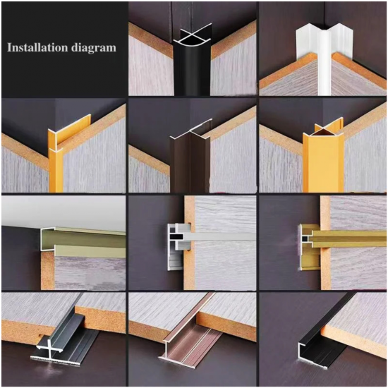Aluminum connecting profiles for SPC/WPC wall panels — Domis.pro Aluminum connecting profiles for SPC/WPC wall panels — photos, appearance, details
