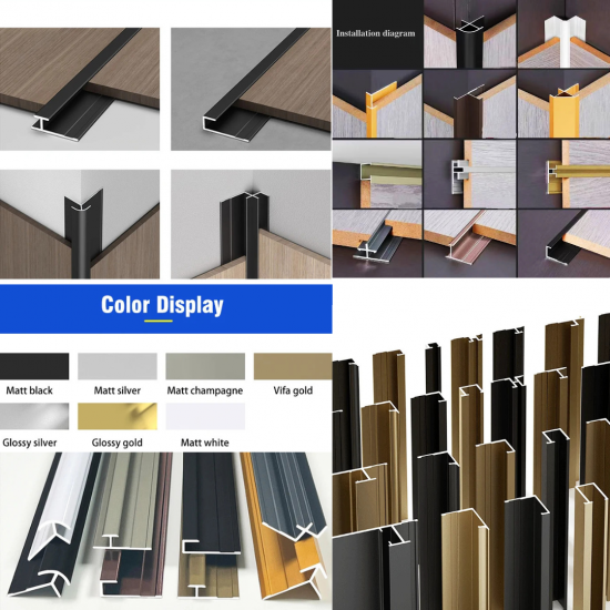 Aluminum connecting profiles for SPC/WPC wall panels — Domis.pro Aluminum connecting profiles for SPC/WPC wall panels — photos, appearance, details