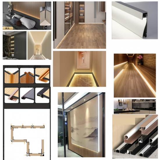Aluminum connecting profiles for SPC/WPC wall panels — Domis.pro Aluminum connecting profiles for SPC/WPC wall panels — photos, appearance, details