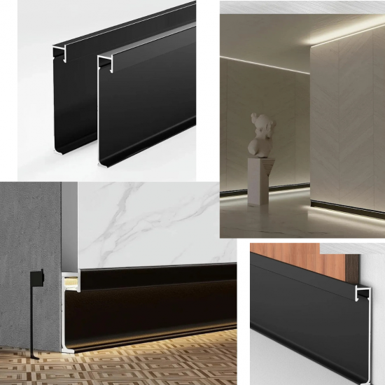 Aluminum connecting profiles for SPC/WPC wall panels — Domis.pro Aluminum connecting profiles for SPC/WPC wall panels — photos, appearance, details