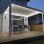 Gazebo ao ar livre e persianas de chuva e sol 4m x 4m x 2.5 m Louvre Pergola Pergola LED - autoportante motorizado (branco)
