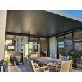 Замовити Алюмінієва пергола з кліматичними жалюзями 4м x 4м x 2.5 м Pergola LED-окремо стоїть моторизована графіт / сірий, біокліматік за цінами від виробника