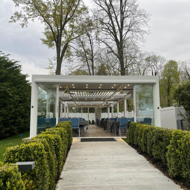 Commandez Protection solaire dans le jardin, gazebo avec stores réglables, 3 m x 3 m x 2,5 m Louvre Pergola LED - autoportante / automatique (blanc) aux prix d'usine