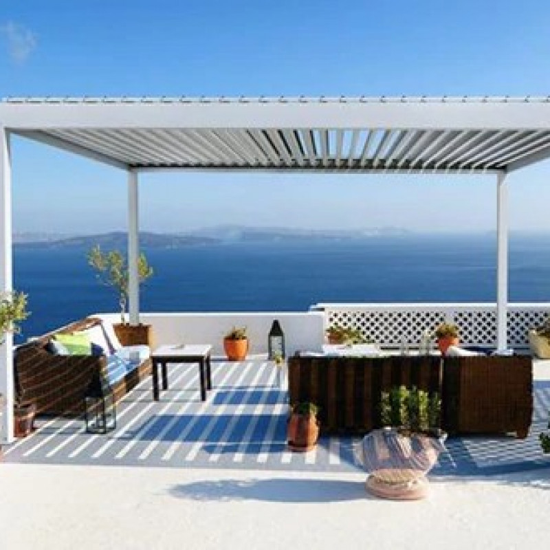 Commandez Protection solaire dans le jardin, gazebo avec stores réglables, 3 m x 3 m x 2,5 m Louvre Pergola LED - autoportante / automatique (blanc) aux prix d'usine