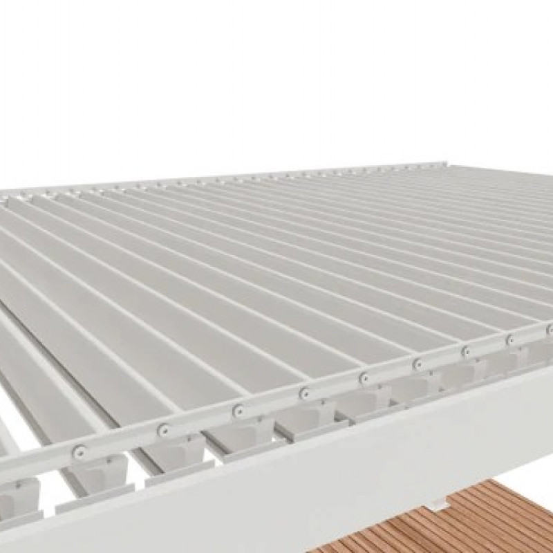 Commandez Protection solaire dans le jardin, gazebo avec stores réglables, 3 m x 3 m x 2,5 m Louvre Pergola LED - autoportante / automatique (blanc) aux prix d'usine