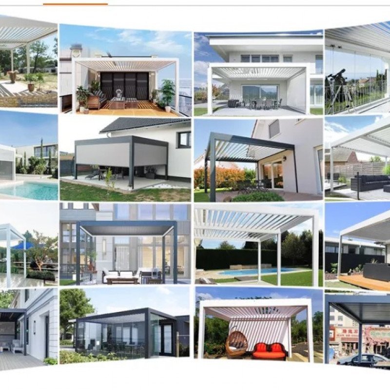 Fabryka do produkcji pergola po cenach producenta Zamów Pergola bioklimatyczna 4M x 3m x 2,5 M wolnostojąca, Pergola LED / automatyczna, Biała, ochrona przed słońcem i deszczem po cenach fabrycznych
