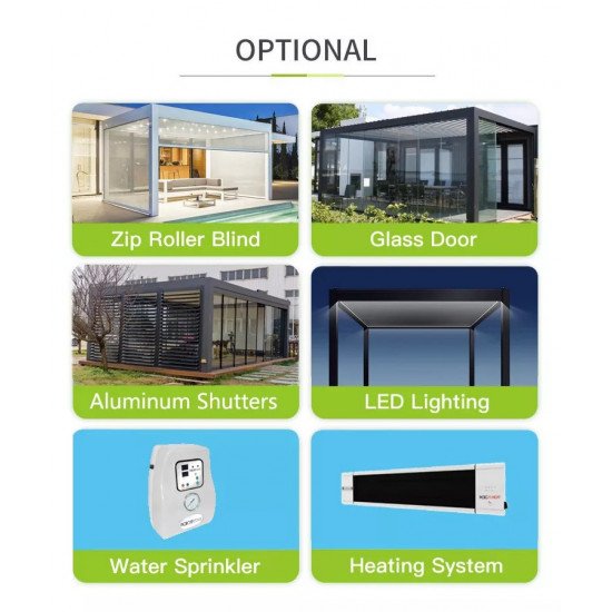 Заказать Биоклиматическая пергола 4 м x 3 м x 2,5 м отдельно стоящая, Pergola LED  / автоматическая, белая, защита от солнца и дождя оптом и в розницу