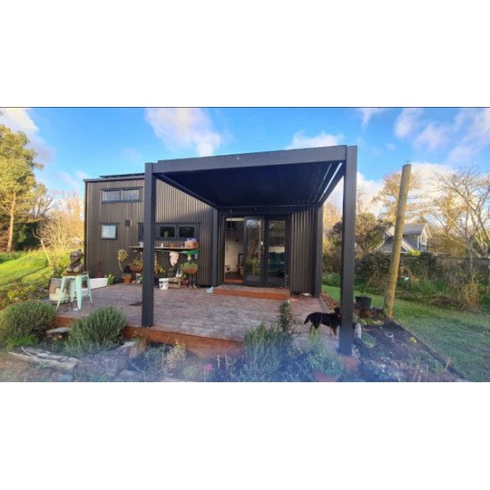 Commandez Pergola autoportante 3mx3mx2. 5m Louvre Pergola LED-automatique, graphite / gris aux prix d'usine