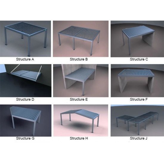 Замовити Солнезащита в саду, альтанка з регульованими жалюзями, 3 м x 3 м x 2,5 м Лувр Pergola LED-окремо стоїть / автоматична (Біла) за цінами від виробника