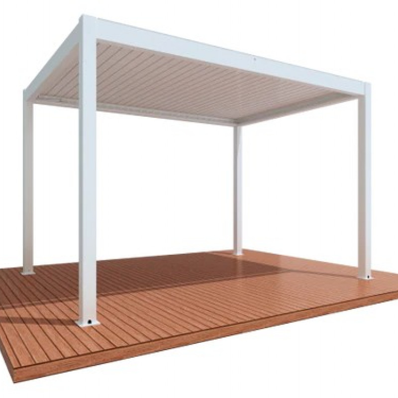 Commandez Protection solaire dans le jardin, gazebo avec stores réglables, 3 m x 3 m x 2,5 m Louvre Pergola LED - autoportante / automatique (blanc) aux prix d'usine