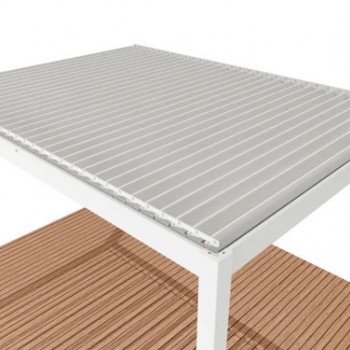 Sun protection in the garden, gazebo with adjustable blinds, 3m x 3m x 2.5 m Louvre Pergola LED - free-standing / automatic (white)