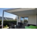 Замовити Альтанка з відкритим небом і жалюзями від дощу і сонця 4м x 4м x 2.5 м Лувр Пергола Pergola LED - окремо стоїть моторизована (Біла) за цінами від виробника