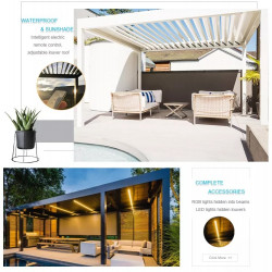 Bioclimatische pergola 4 m x 3 m x 2,5 M vrijstaand, Pergola LED / automatisch, wit, zon-en regenbescherming Bioclimatische pergola 4 m x 3 m x 2,5 M vrijstaand, Pergola LED / automatisch, wit, zon-en regenbescherming