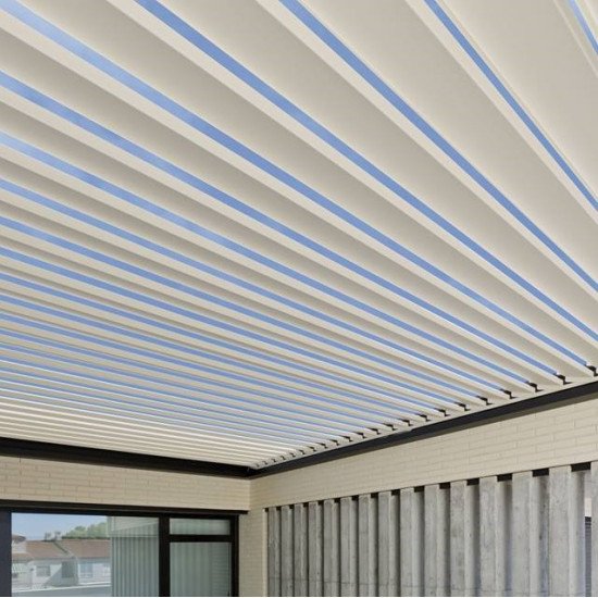 Замовити Алюмінієва пергола з кліматичними жалюзями вбудована в дах 3м x 4м Pergola моторизована графіт / сірий, біокліматік за цінами від виробника