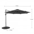 Buy Cantilever umbrella - 2.5 m, Large size Sun Visor for the street, Square Aluminum Roman Visor for patio, garden, restaurant, terraces, hotel, beach at Factory Prices