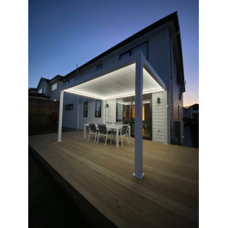 Aangrenzende pergola 4 m x 3 m x 2,5 m Pergola LED-automatisch (grafiet / grijs) Aangrenzende pergola 4 m x 3 m x 2,5 m Pergola LED-automatisch (grafiet / grijs)