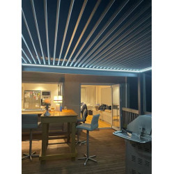 Aluminium pergola met klimaatgordijnen 4m x 4m x 2.5 m Pergola LED-vrijstaand gemotoriseerd grafiet / grijs, bioklimatisch Aluminium pergola met klimaatgordijnen 4m x 4m x 2.5 m Pergola LED-vrijstaand gemotoriseerd grafiet / grijs, bioklimatisch