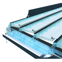 Altana modułowa biała z żaluzją 6m x 4m x 2.5 m Luwr Pergola LED-wolnostojąca, automatyczna, listwy obrotowe