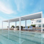 Беседка модульная белая с жалюзи 6м x 4м x 2.5м Лувр Pergola LED - отдельно стоящая