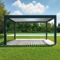Заказать Биоклиматическая пергола 6м x 4м x 2.5м Лувр Pergola LED - отдельно стоящая, автоматическая, графит / серый оптом и в розницу