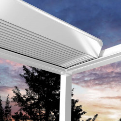 Pérgola de ángulo abierto, protección contra la lluvia y el sol 8m x 3M Pergola LED-motorizado (Negro) Pérgola de ángulo abierto, protección contra la lluvia y el sol 8m x 3M Pergola LED-motorizado (Negro)