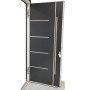 Aluminium grijze deur met een doos, met metalen zetstukken, Wit